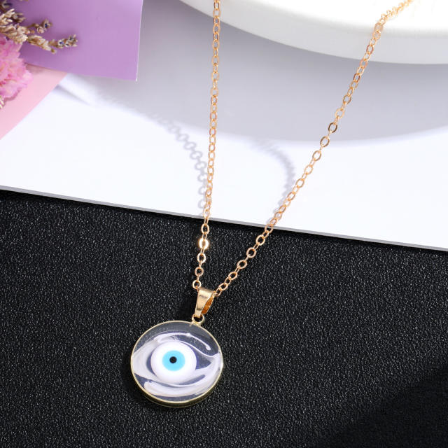 Classic blue evil eye pendant necklace