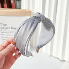 Korean fashion plain color rhinestone stain knotted headband