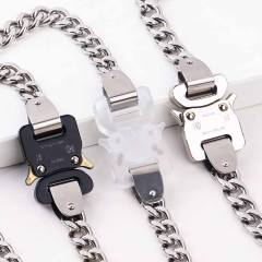 Hiphop stainless steel chain buckle necklace