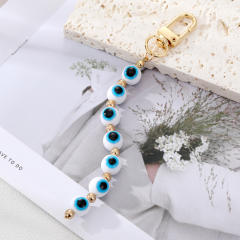 Boho evil eye bead keychain