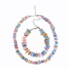 Boho beach trend puka shell necklace bracelet
