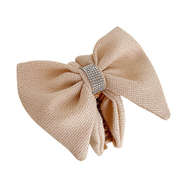 Elegant rhinestone bow hair claw clips