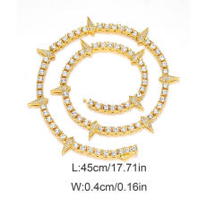 Hiphop rhinestone tennis chain necklace for men