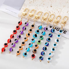 Boho evil eye bead keychain