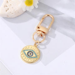 Spring enamel rainbow evil eye heart keychain