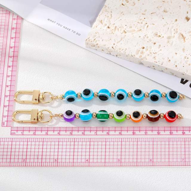 Boho evil eye bead keychain
