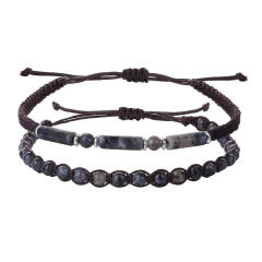 Amazon hot sale natural stone crystal bead couple bracelet