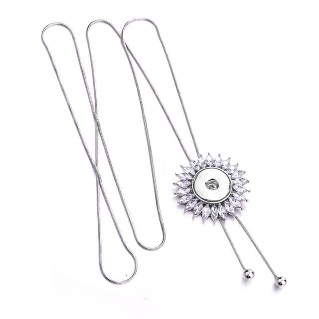 18mm eleganat rhinestone sunflower snap jewelry necklace