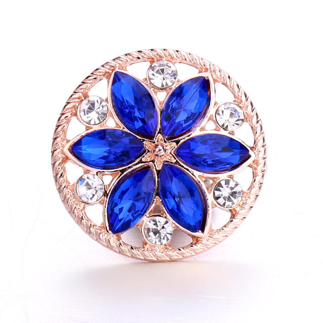 18mm round shape colorful flower snap jewelry