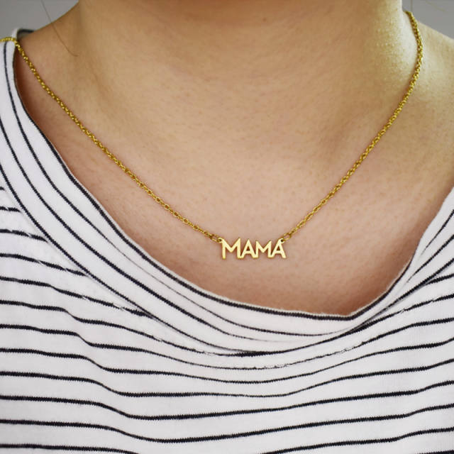 Dainty mama stainless steel mother's day necklace