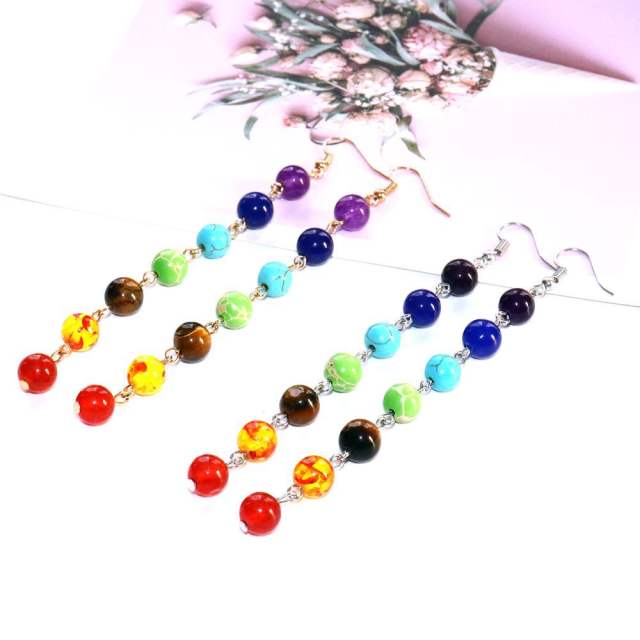 Amazon hot sale crystal bead long earrings