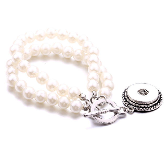 18mm pearl bead snap jewelry charm bracelet