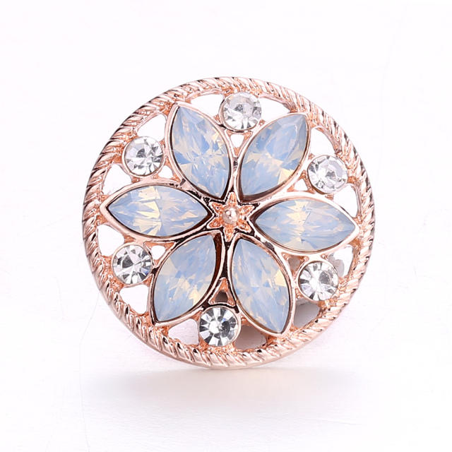 18mm round shape colorful flower snap jewelry