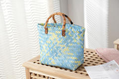 INS natural trend straw large capacity tote bag