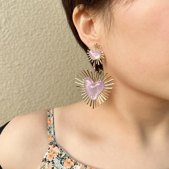 Creative heart pearl earrings