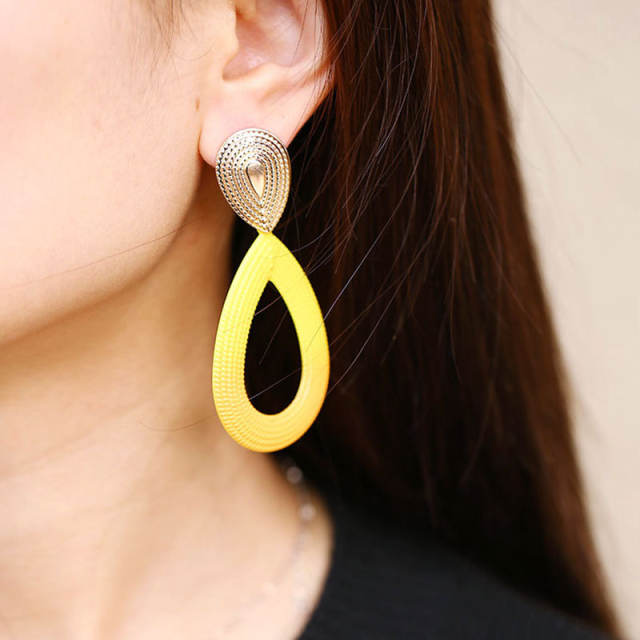 Boho holiday trend hollow waterdrop Gradient earrings