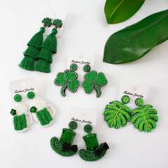 Boho St Patrick series bead earrings
