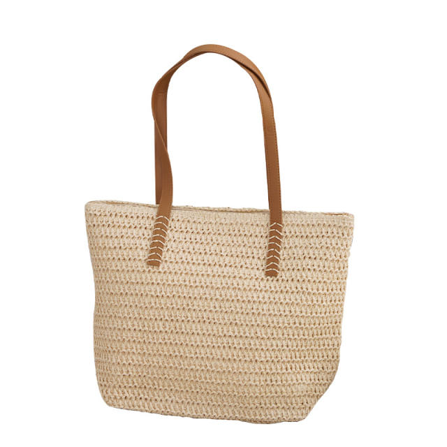 Summer straw tote bag