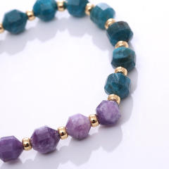 Natural color matching crystal bead bracelet