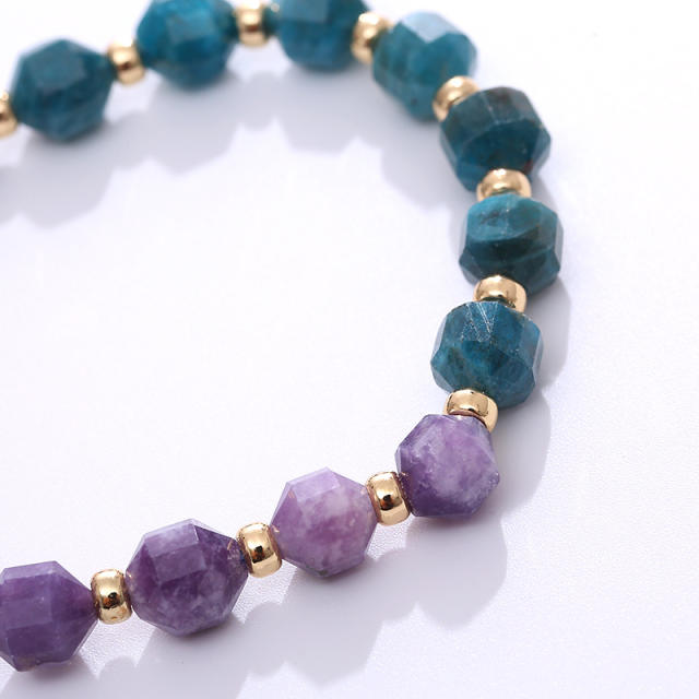 Natural color matching crystal bead bracelet