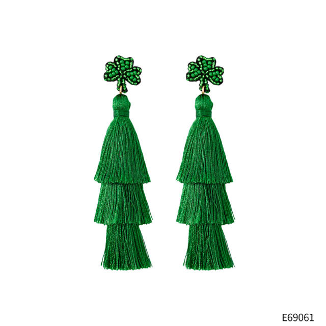 Boho St Patrick series bead earrings