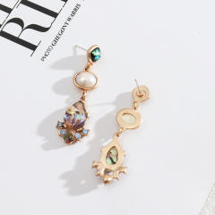 Boho pearl drop dangle earrings