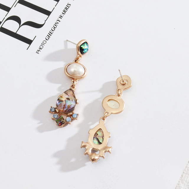 Boho pearl drop dangle earrings
