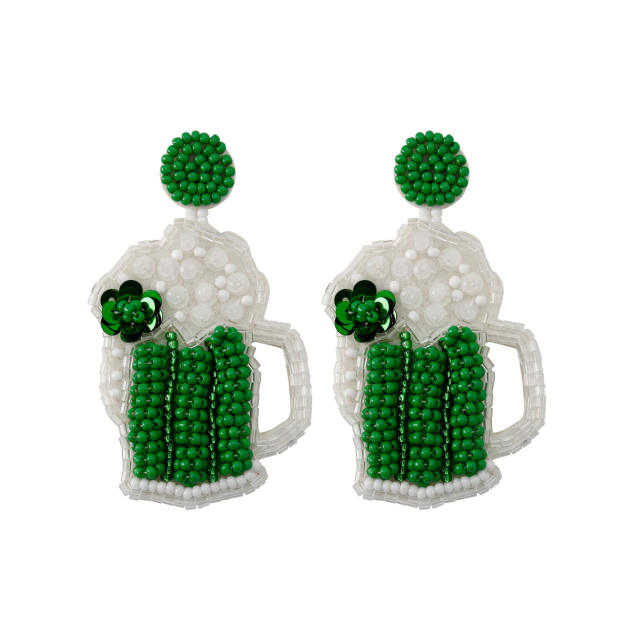 Boho St Patrick series bead earrings