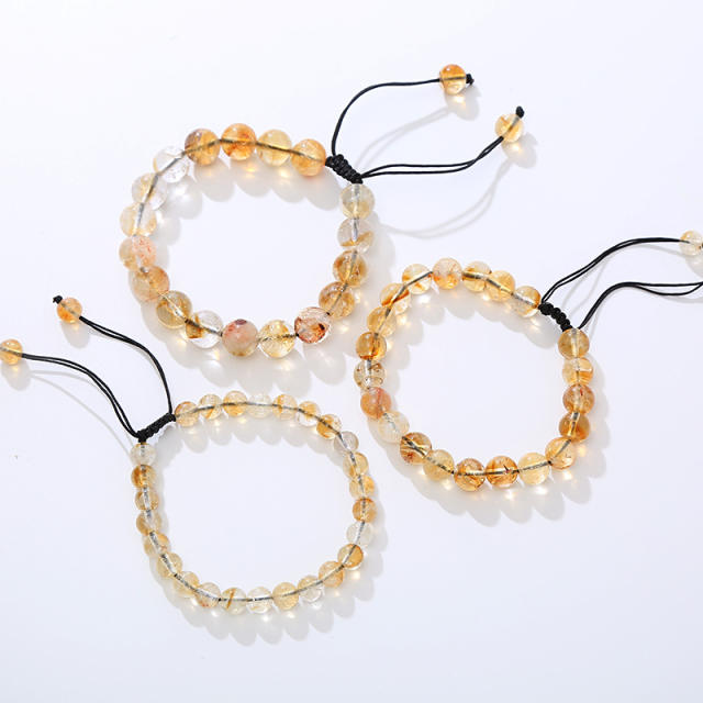 Natural topaz crystal bead bracelet