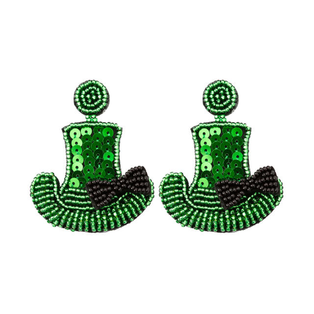 Boho St Patrick series bead earrings