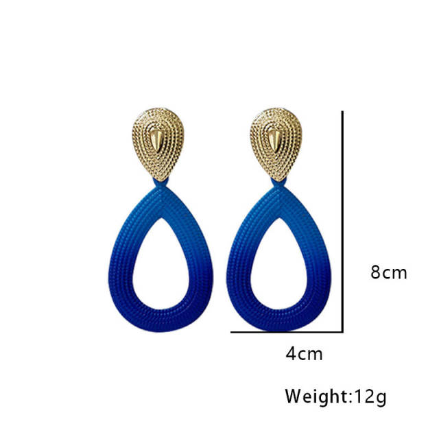 Boho holiday trend hollow waterdrop Gradient earrings