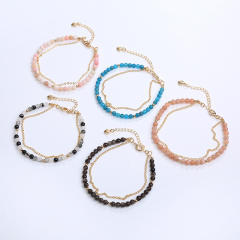 Dainty two layer natural bead bracelet