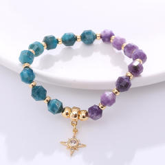 Natural color matching crystal bead bracelet