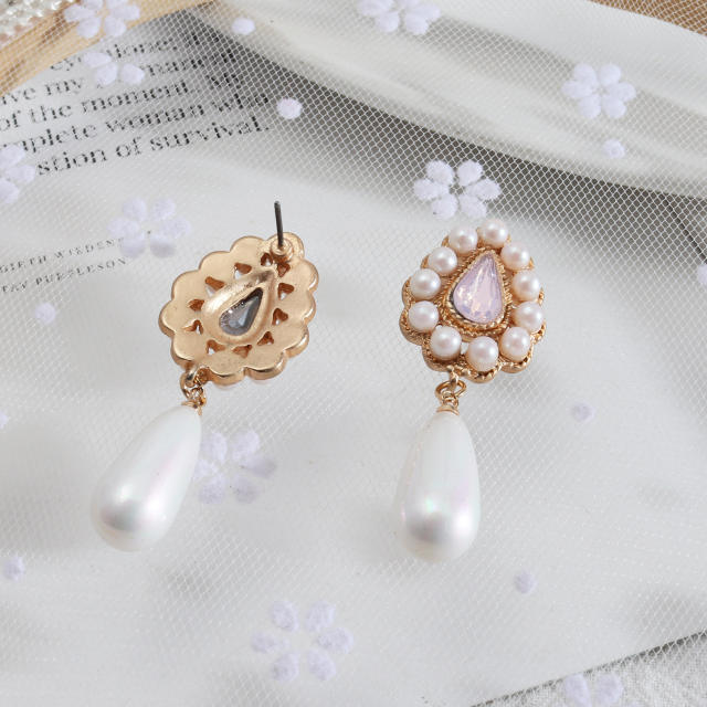 Boho palace trend pearl drop earrings