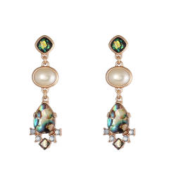 Boho pearl drop dangle earrings