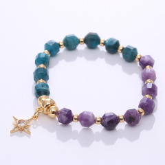 Natural color matching crystal bead bracelet