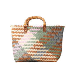 INS natural trend straw large capacity tote bag