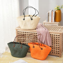 Summer design large capacity straw tote bag
