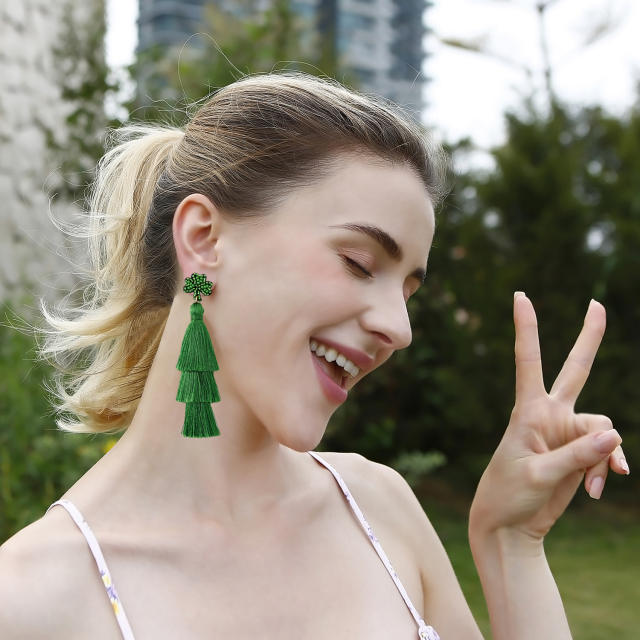 Boho St Patrick series bead earrings
