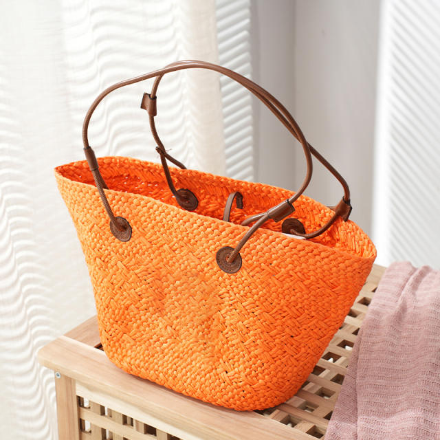 Summer design large capacity straw tote bag