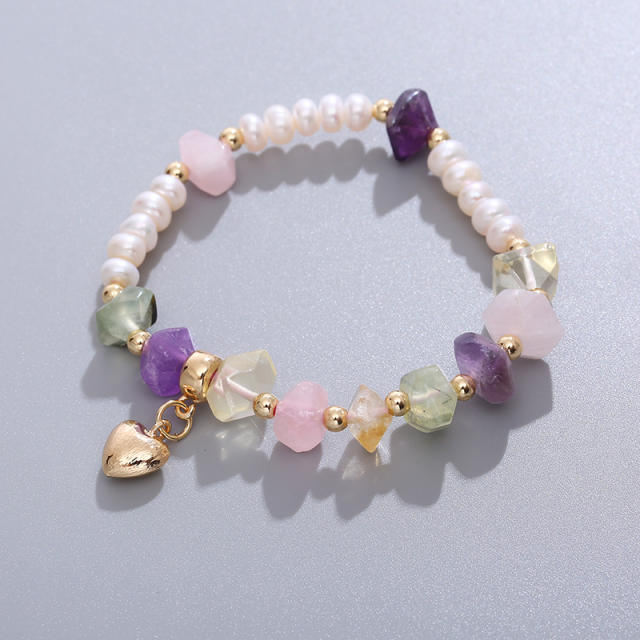 Elegant water pearl bead crystal bead bracelet
