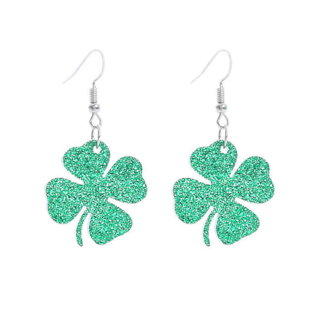 st patrick green color acrylic earrings