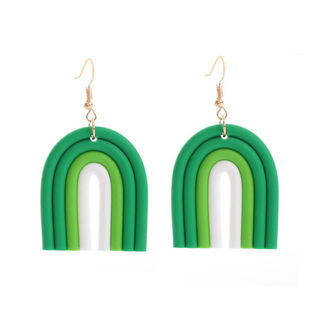 st patrick green color series acrylic earrings