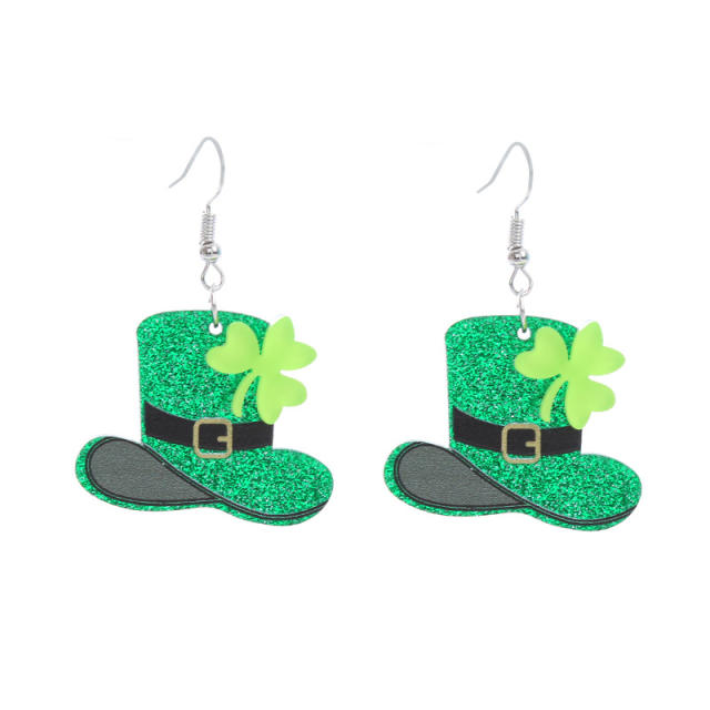 st patrick green color acrylic earrings