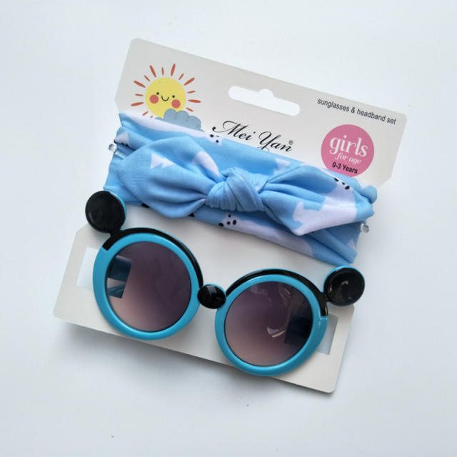 Cartoon kids sunglasses headband set