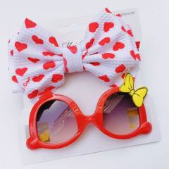 Sweet bow headband kids sunglasses set