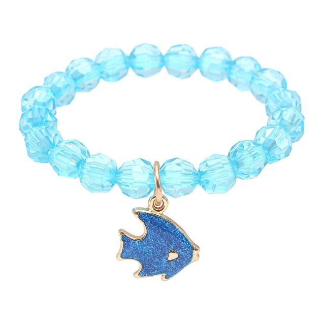 Ocean trend blue color acrylic bead kids bracelet