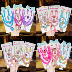 Sweet cartoon animal bead kids jewelry set