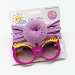 Sweet bun headband kids sunglasses set