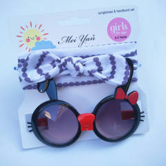 Summer design cute bunny headband kids sunglasses set